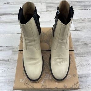 Free People Chelsea James Block Heel Zip Boots 9.5/40